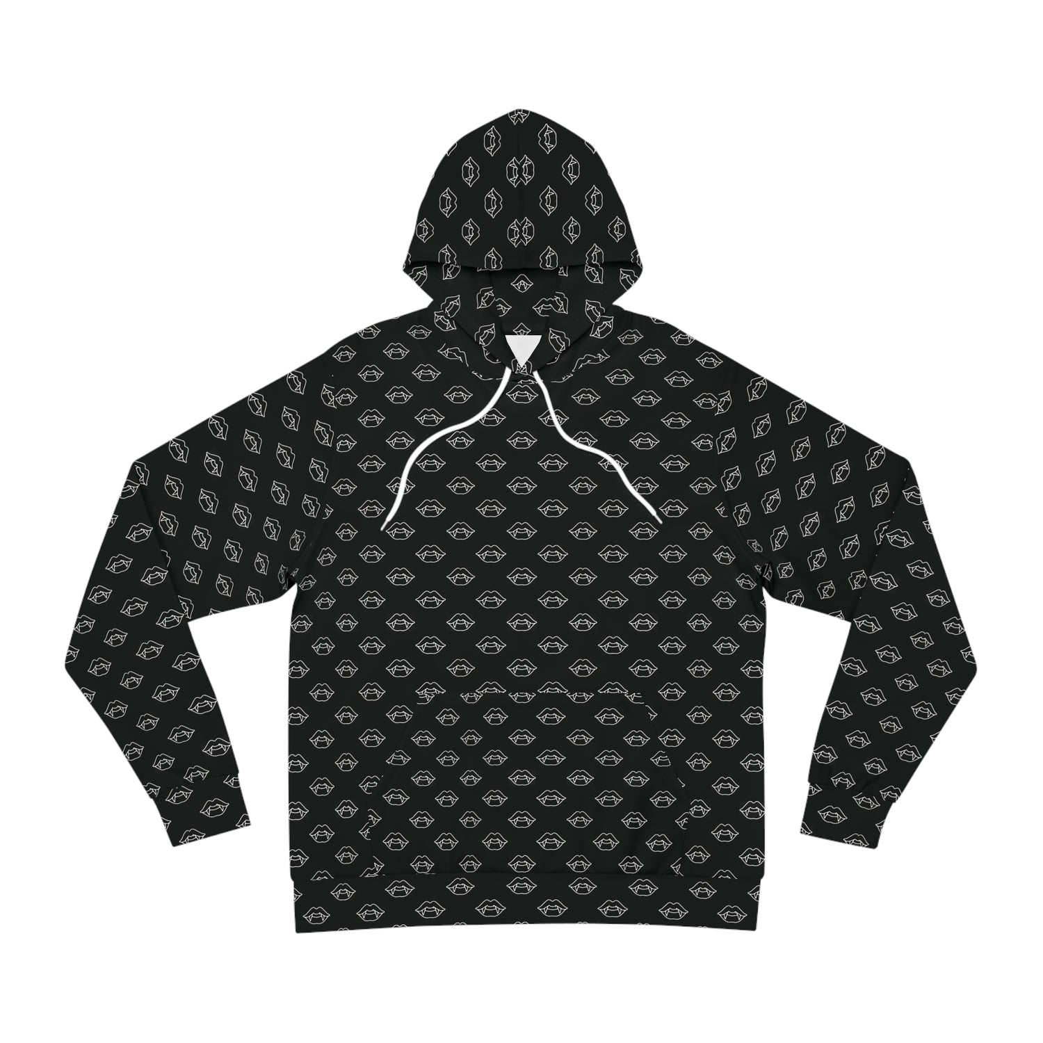 Black All-Over Eye Pattern Hoodie — Gothic Streetwear Graphic Hoodie