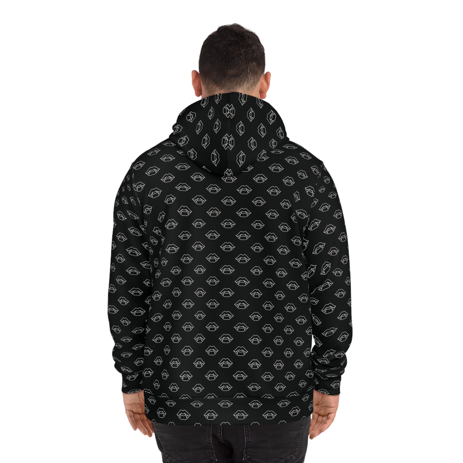 Black All-Over Eye Pattern Hoodie — Gothic Streetwear Graphic Hoodie