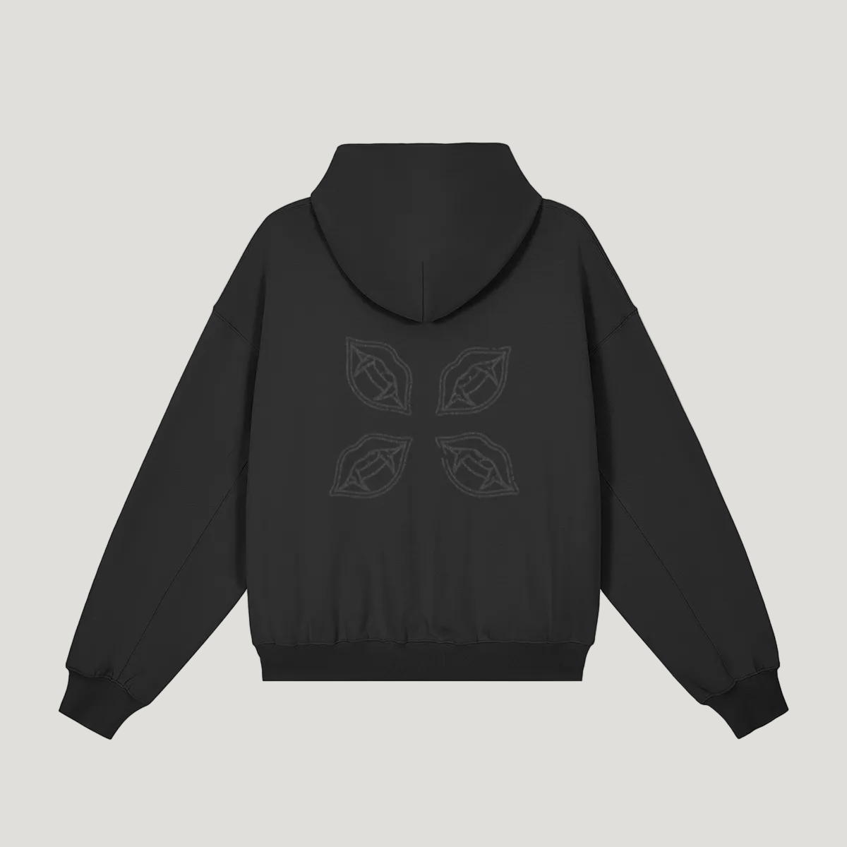 QUAD LIPS EMBROIDED HOODIE