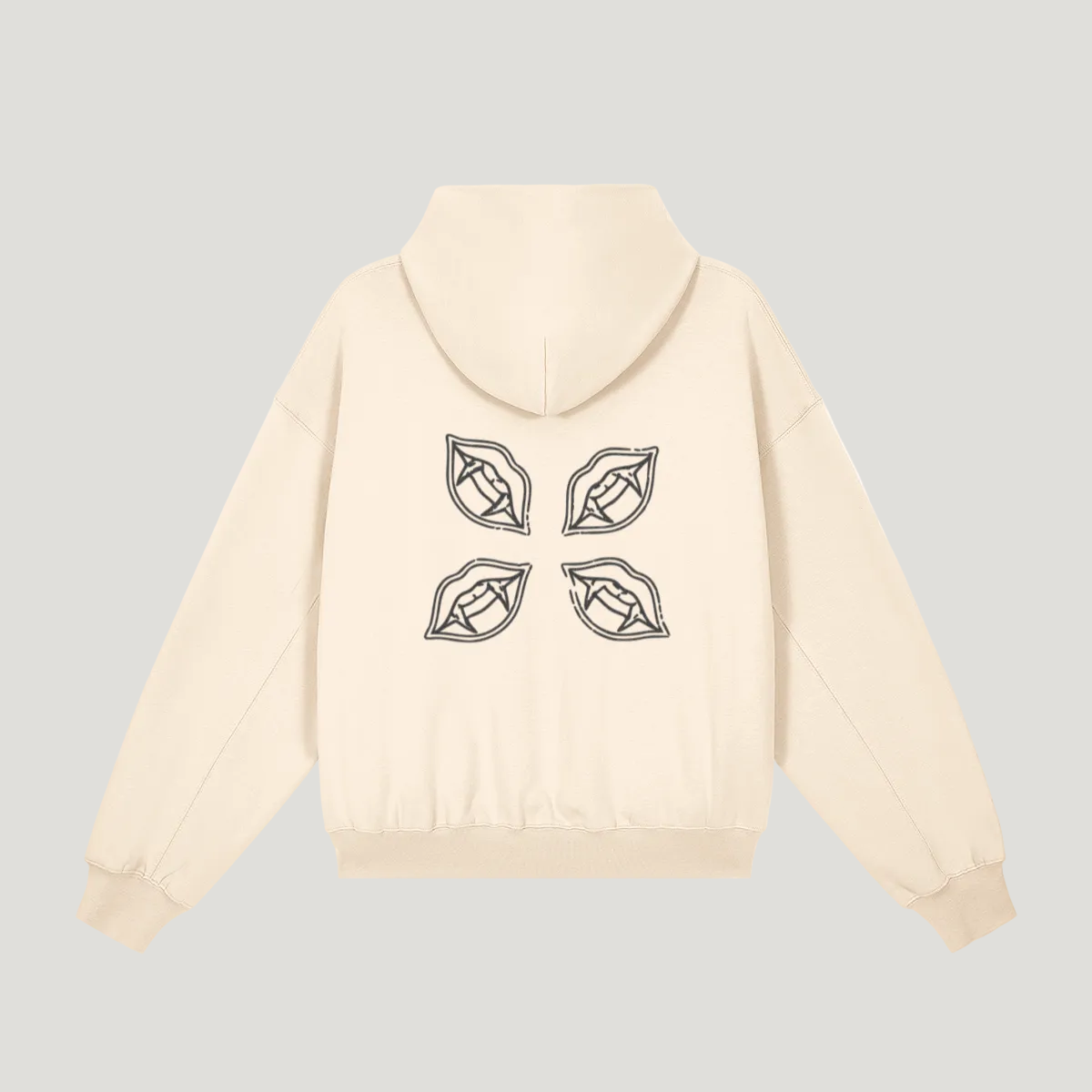 QUAD LIPS EMBROIDED HOODIE