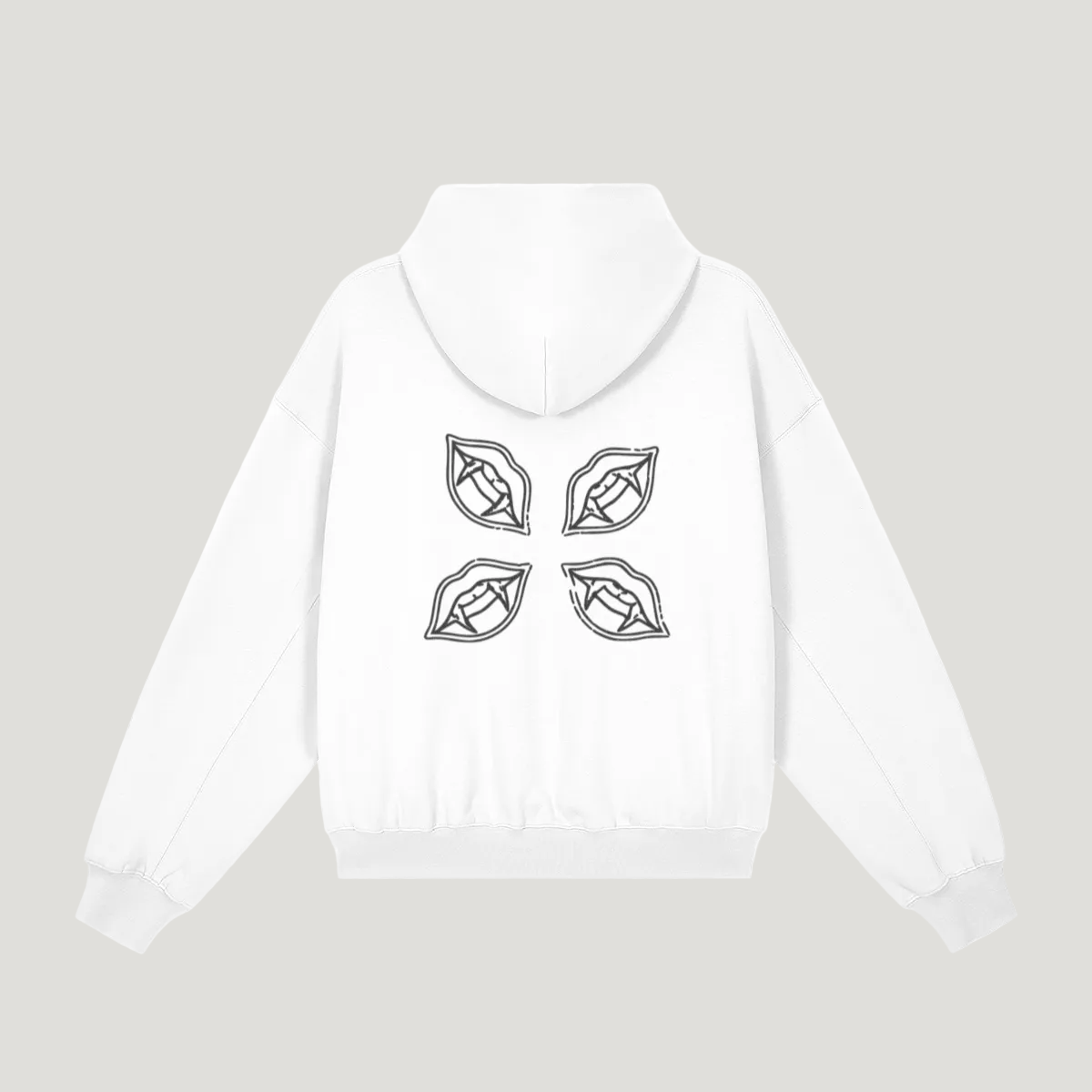 QUAD LIPS EMBROIDED HOODIE
